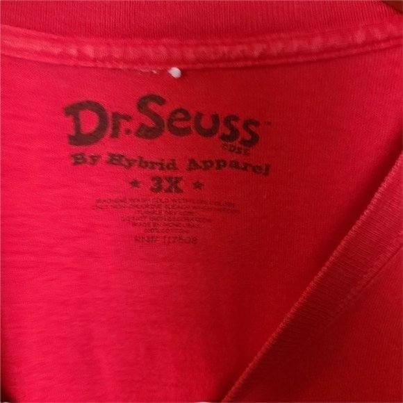 Dr. Seuss by Hybrid Apparel Men's Plus size 3X Red - Picture 4 of 6